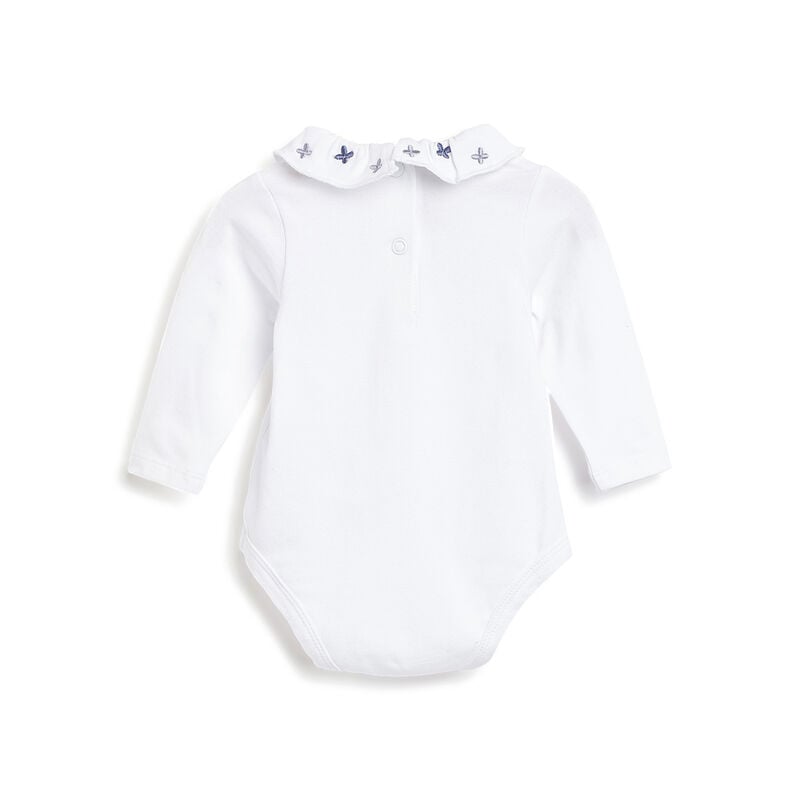 Girls Dark Light Blue Long Sleeve T-shirt with Sleeveless Babysuit image number 3